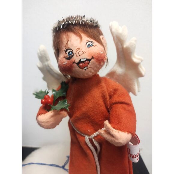 Annalee 1994 Naughty Angel Christmas Doll Red w/ Black Eye 7" MISSING SLINGSHOT - Picture 2 of 8
